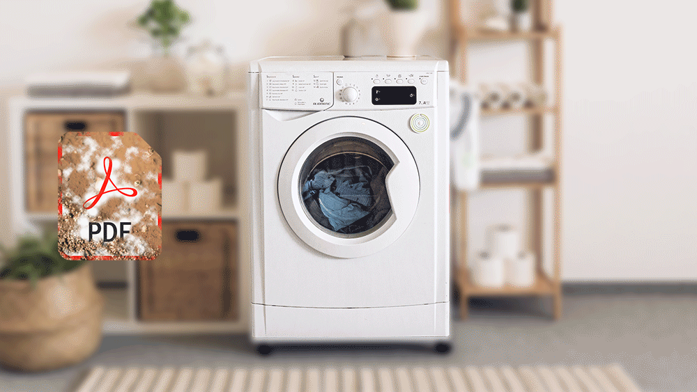 Waschmaschine reinigt PDFs